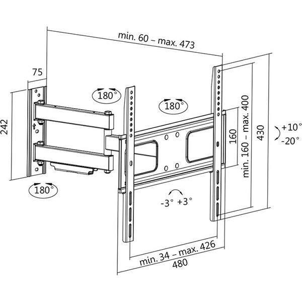 LogiLink Uchwyt ścienny BP0014 32'' - 55''