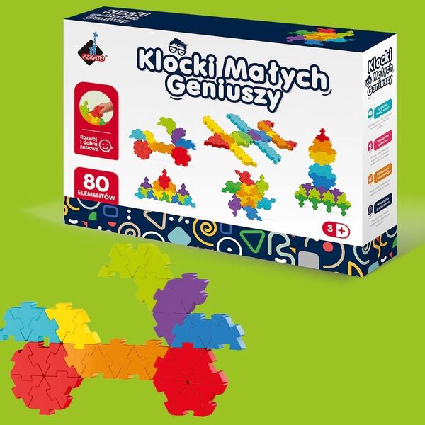 Askato Klocki Małych Geniuszy Puzzle układanka 80 elementów