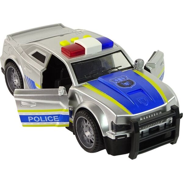 LeanToys Auto Policja 1:14 Światła Dźwięki Srebrne