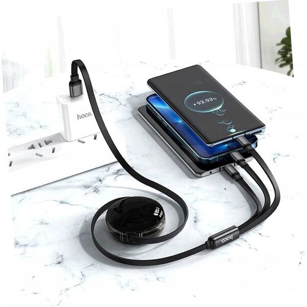 Kabel USB Hoco HOCO kabel 3w1 USB A do Lightnig / Micro USB / Typ C 2A X78 1 m czarny