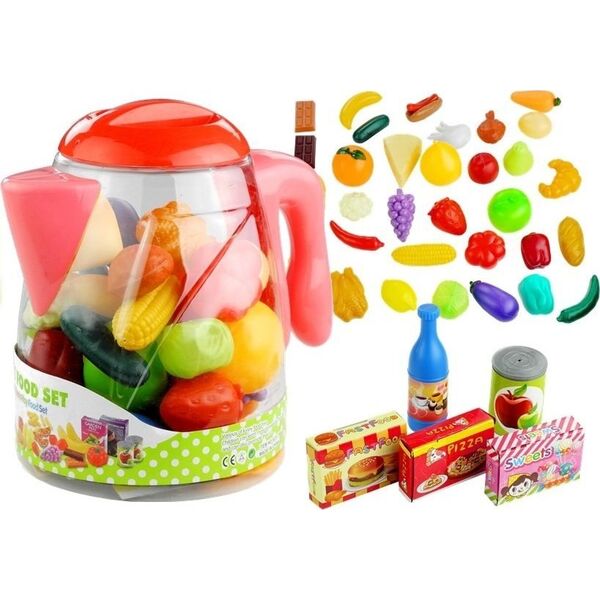 Artykuły Spozywcze W Dzbanku Warzywa Owoce 50 Elem LEAN Toys