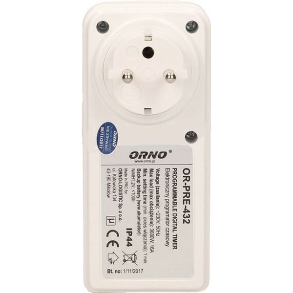Orno Digital timer IP44 (OR-PRE-432) 4018818 5902560327021