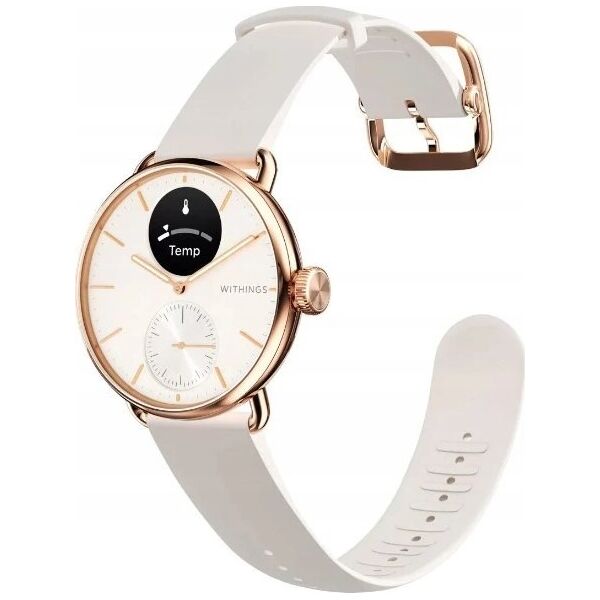 Smartwatch Withings Withings Scanwatch 2 - zegarek z funkcją EKG, pomiarem pulsu i SPO2 oraz mierzeniem aktywności fizycznej i snu (38mm, rose gold)