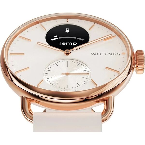Smartwatch Withings Withings Scanwatch 2 - zegarek z funkcją EKG, pomiarem pulsu i SPO2 oraz mierzeniem aktywności fizycznej i snu (38mm, rose gold)