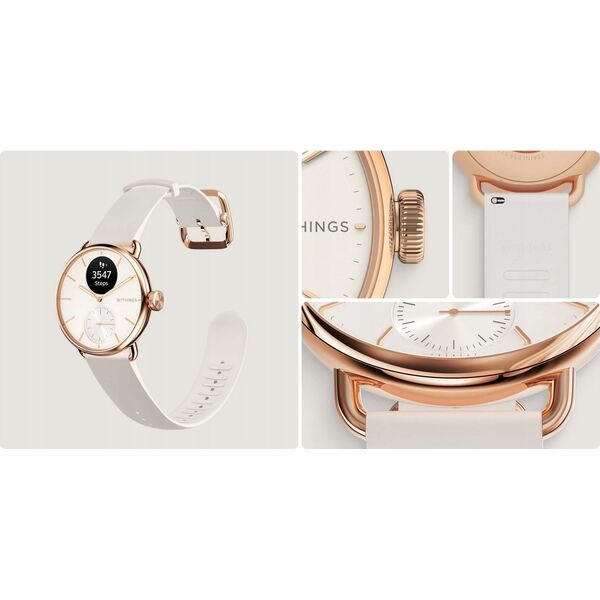 Smartwatch Withings Withings Scanwatch 2 - zegarek z funkcją EKG, pomiarem pulsu i SPO2 oraz mierzeniem aktywności fizycznej i snu (38mm, rose gold)