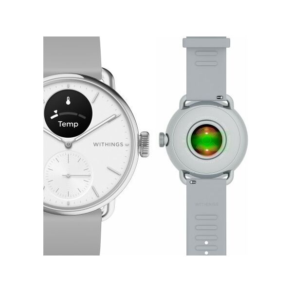Smartwatch Withings Withings Scanwatch 2 - zegarek z funkcją EKG, pomiarem pulsu i SPO2 oraz mierzeniem aktywności fizycznej i snu (38mm, white)