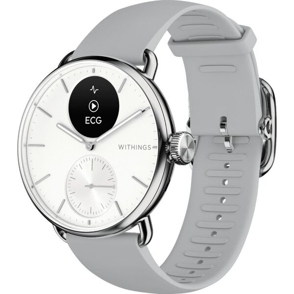 Smartwatch Withings Withings Scanwatch 2 - zegarek z funkcją EKG, pomiarem pulsu i SPO2 oraz mierzeniem aktywności fizycznej i snu (38mm, white)