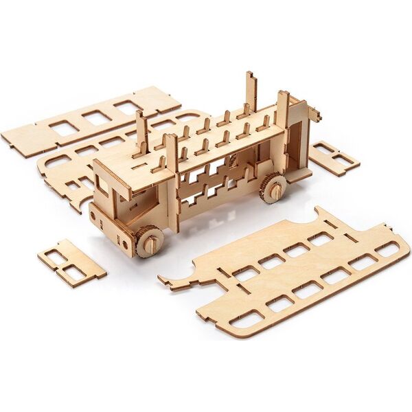 Little-Story Little Story Drewniane Puzzle Model 3D - Autobus