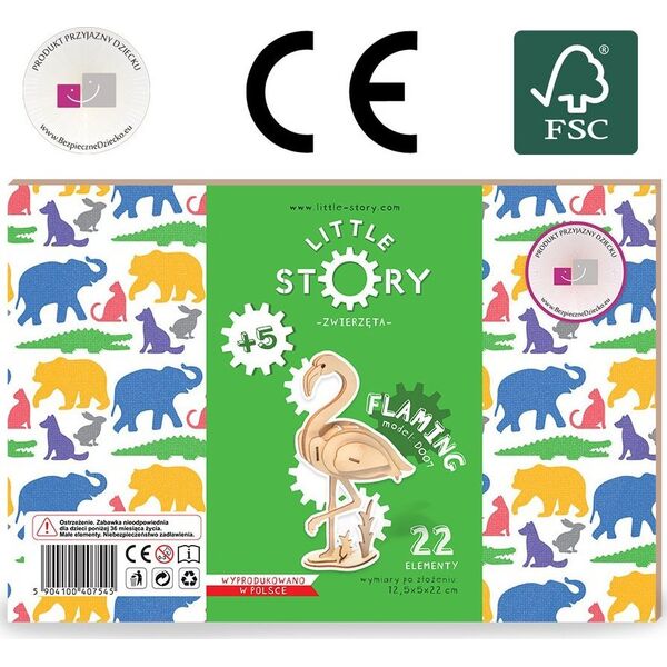 Little-Story Little Story Drewniane Puzzle Model 3D - Flaming