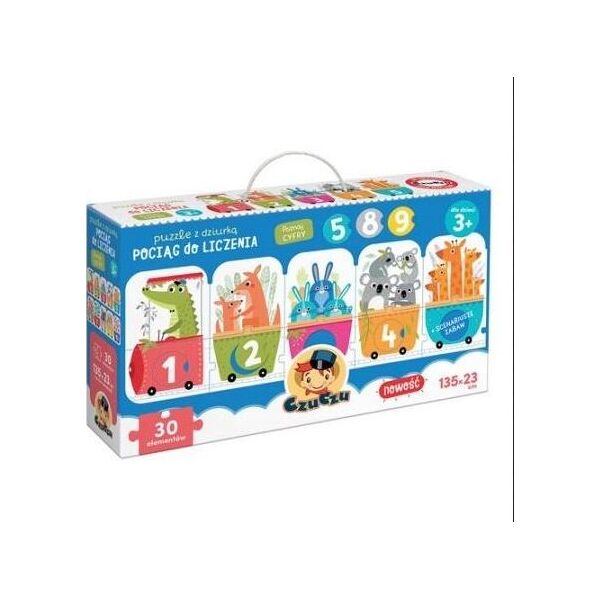 Czuczu Puzzle z dziurką Pociąg do liczenia 3+