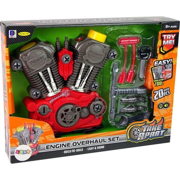 Zestaw Majsterkowicza Silnik Do Rozkręcania Światło Dźwięk LEAN Toys