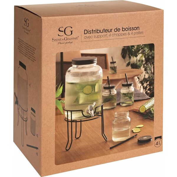 Secret de Gourmet Δοχείο ποτών 4 l + 4 ποτήρια 450 ml 14406200 3560232962134