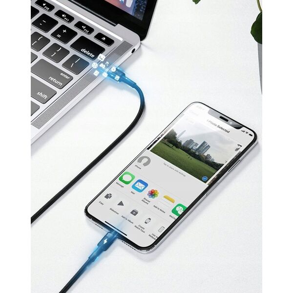 Kabel Dudao L3CC USB-C - USB-C 60W 1,2m w oplocie - czarny