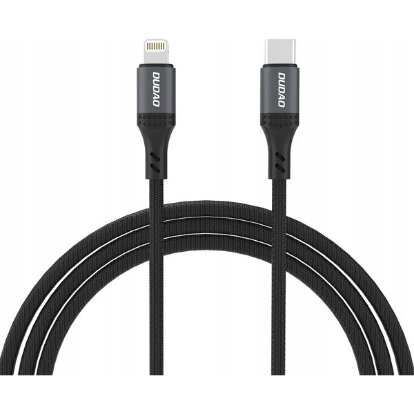 Kabel Dudao L3CL USB-C - Lightning 30W 2m w oplocie - czarny