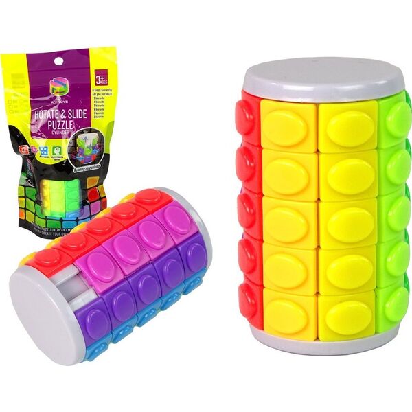 Gra Logiczna Układanka Łamigłówka Walec Obrotowy Kolorowy LEAN TOYS