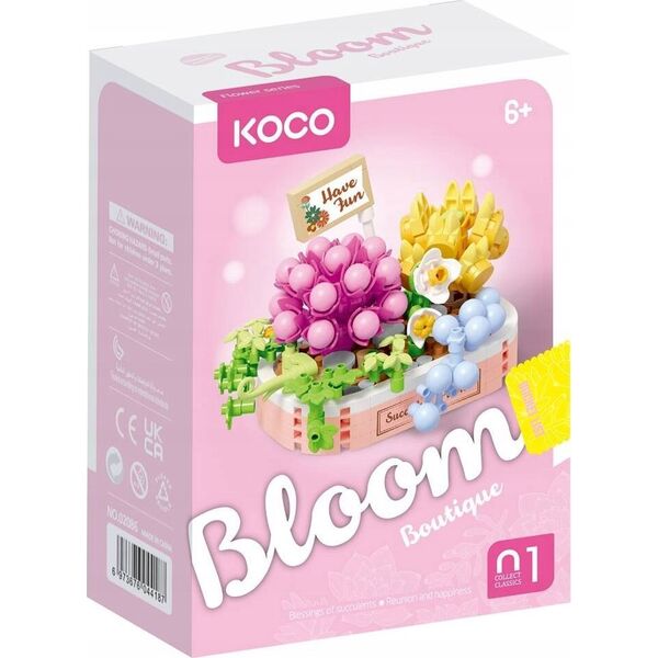 Clementoni KOCO klocki sukulenty donica róż 249el 02086 44187