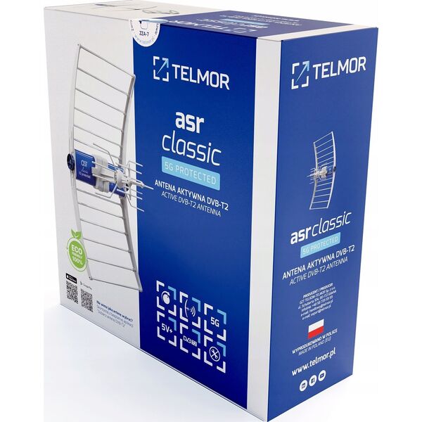 Antena RTV Telkom-Telmor ML Antena TV DVB-T/T2 ASR Classic 5G PROTECTED 2023 z zasilaczem ZZA-7 Telkom Telmor