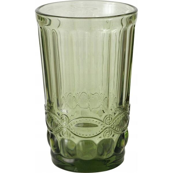 Ozdobna szklanka z zielonego szkła, AURORA, 300 ml