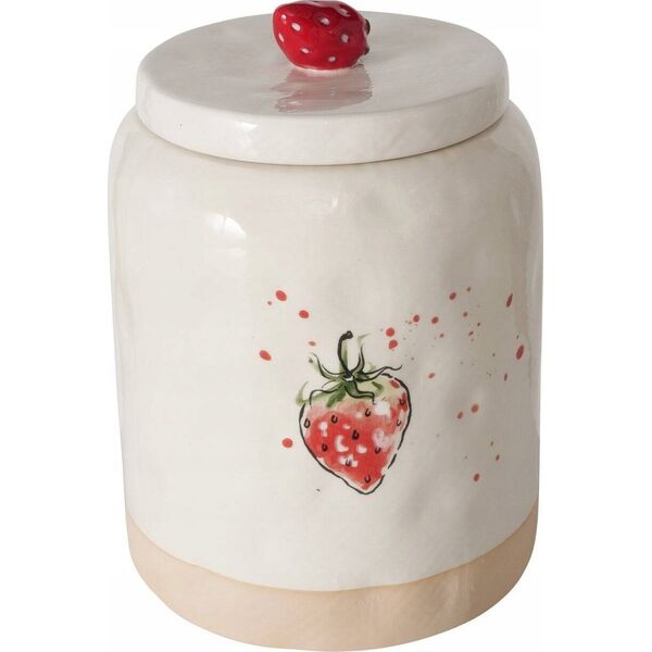 Ceramiczny pojemnik kuchenny, z pokrywką, STRAWBERRY