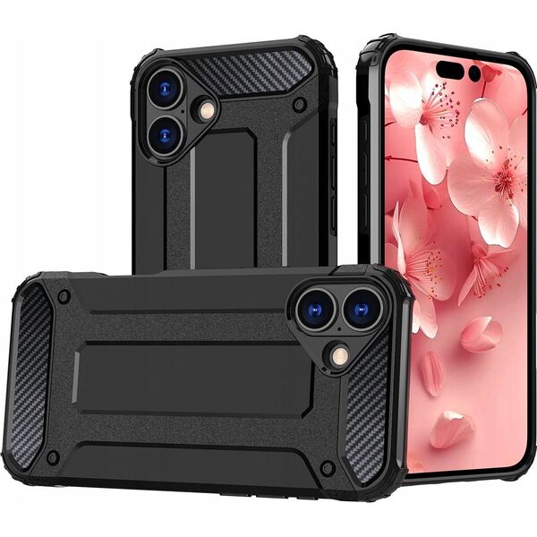 Etui Hybrid Armor pancerne na iPhone 16 Plus - czarne