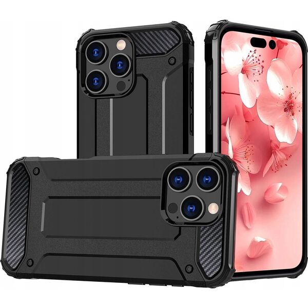 Etui Hybrid Armor pancerne na iPhone 16 Pro - czarne