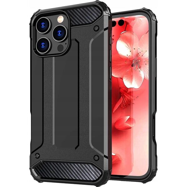 Etui Hybrid Armor pancerne na iPhone 16 Pro - czarne