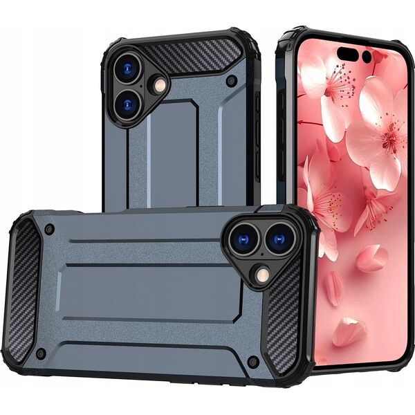 Etui Hybrid Armor pancerne na iPhone 16 Plus - niebieskie
