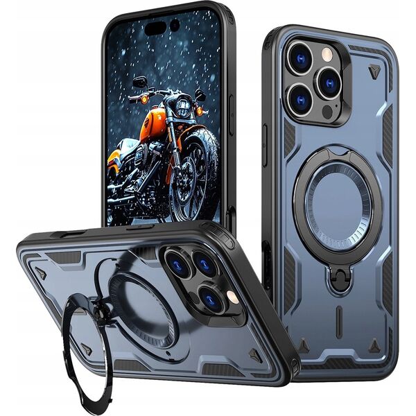 Etui Hybrid Armor Trendy z MagSafe na iPhone 16 Pro Max - niebieskie