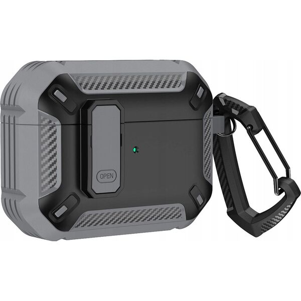 Armour Airpods Case with hook - AirPods 4 grey