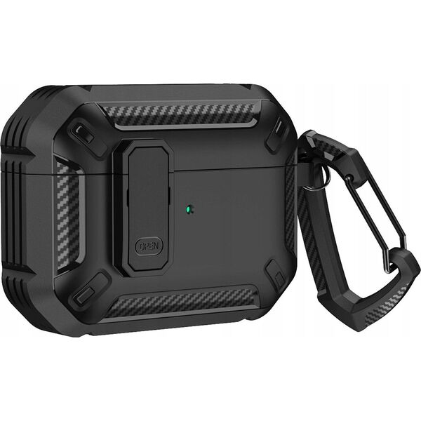 Armour Airpods Case with hook - AirPods 4 black