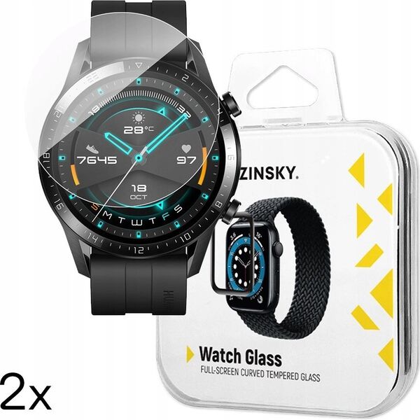 Szkło hartowane Wozinsky Full Glue do Huawei Watch GT 2 / GT 2 Pro 46mm (2 szt.)