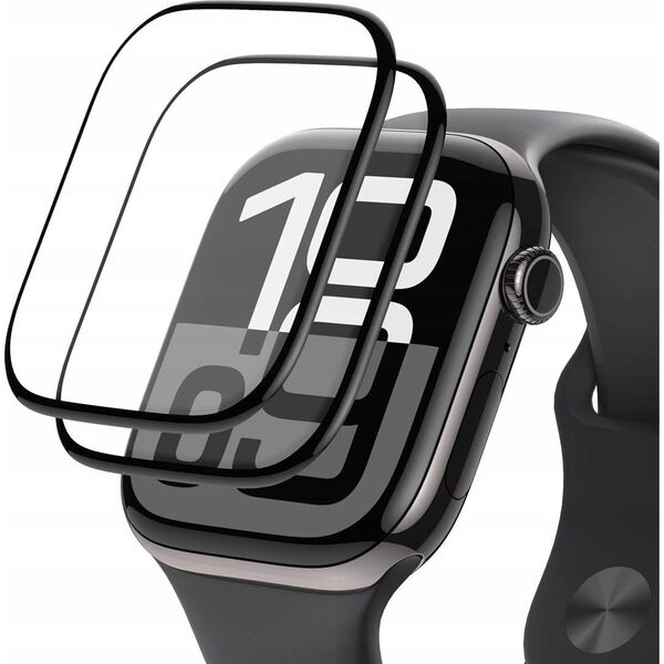 Szkło hartowane Wozinsky Full Glue z czarną ramką do Apple Watch Series 10 46mm (2 szt.)