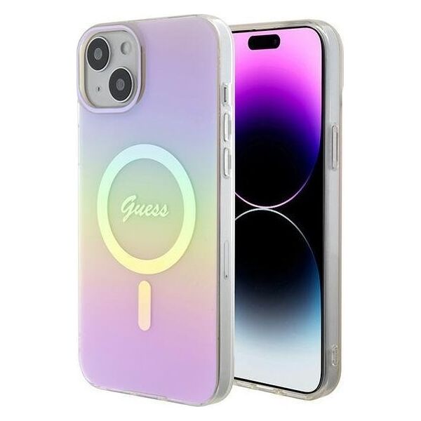 Guess Guess GUHMP15MHITSP iPhone 15 Plus 6.7" różowy/pink hardcase IML Iridescent MagSafe