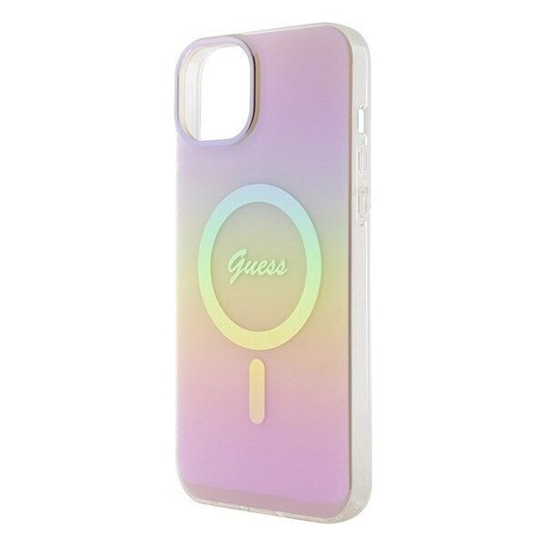 Guess Guess GUHMP15MHITSP iPhone 15 Plus 6.7" różowy/pink hardcase IML Iridescent MagSafe