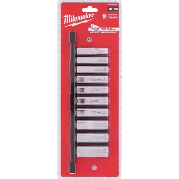 Milwaukee MILWAUKEE ZESTAW NASADEK 10 szt. 3/8" METRYCZNE DŁUGIE