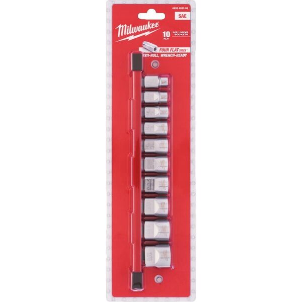 Milwaukee MILWAUKEE ZESTAW NASADEK 10 szt. 3/8" IMPERIALNE