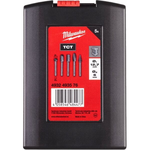 Milwaukee MILWAUKEE FREZY DO METALU 6 x 12,7mm TCT ZESTAW 5szt.