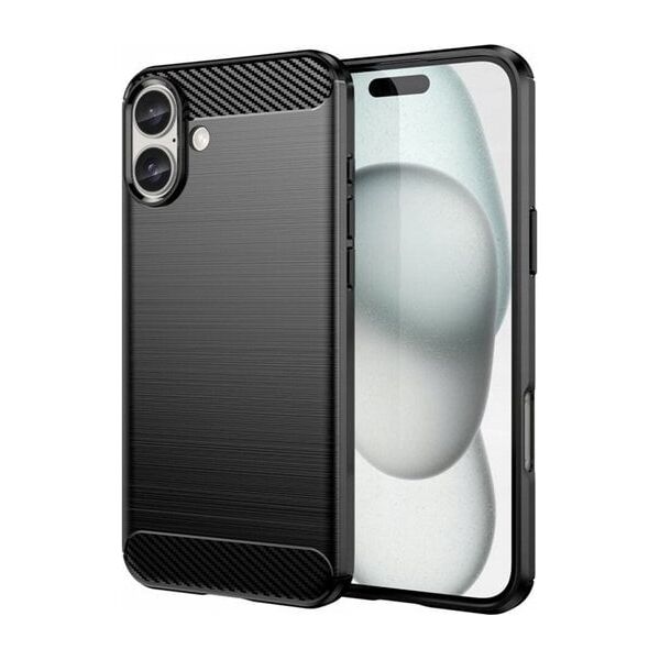 Θήκη Hurtel Silicone Carbon για iPhone 16 Plus - μαύρη 14202357 5907769364747