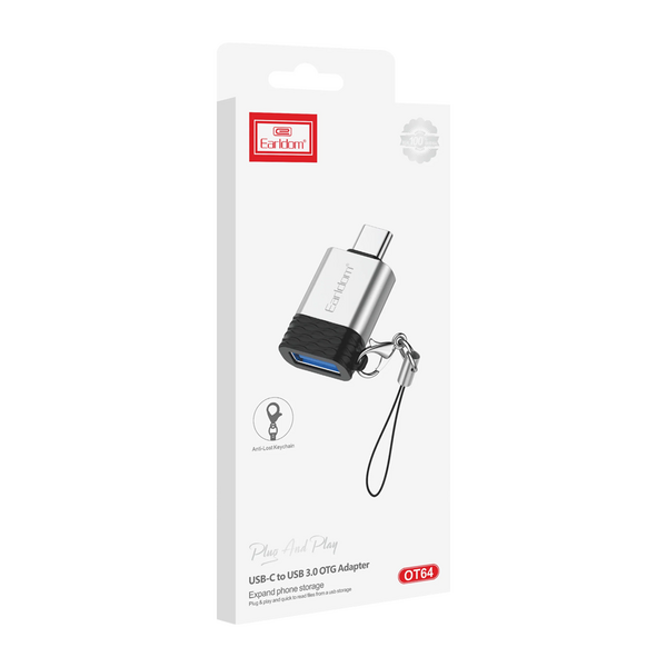 Προσαρμογέας Earldom ET-OT64, USB F σε Type-C, OTG, Ασημί - 40209 έως 12 άτοκες Δόσεις