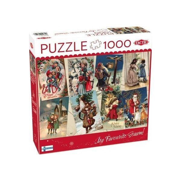 Tactic Puzzle 1000 Vintage Christmas Cards