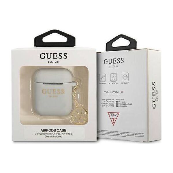 Guess Etui ochronne Silicone Charm 4G Collection do AirPods szare