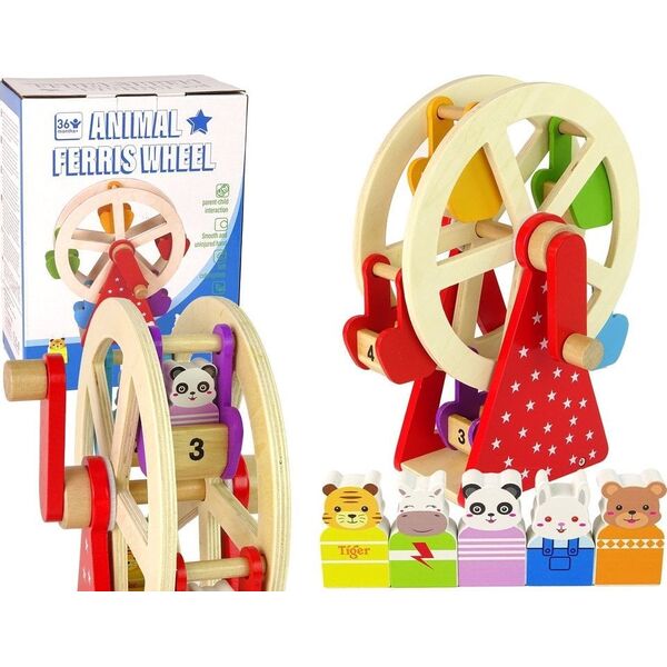 Obrotowy Drewniany Diabelski Młyn Figurki LEAN Toys
