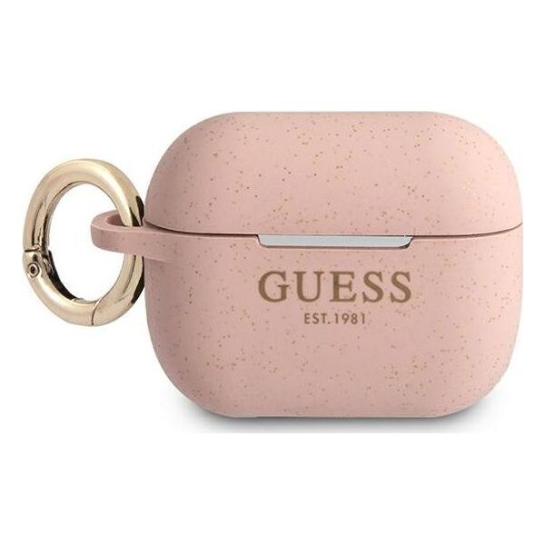 Guess Etui ochronne GUAPSGGEP Silicone Glitter do AirPods Pro różowe