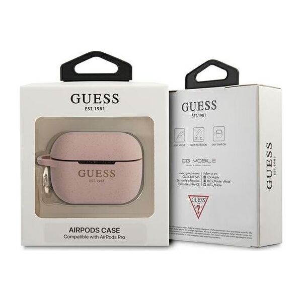 Guess Etui ochronne GUAPSGGEP Silicone Glitter do AirPods Pro różowe