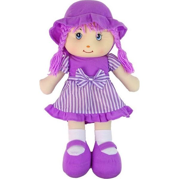 LeanToys Lalka Szmacianka Przytulanka Fioletowa W Paski 50 cm