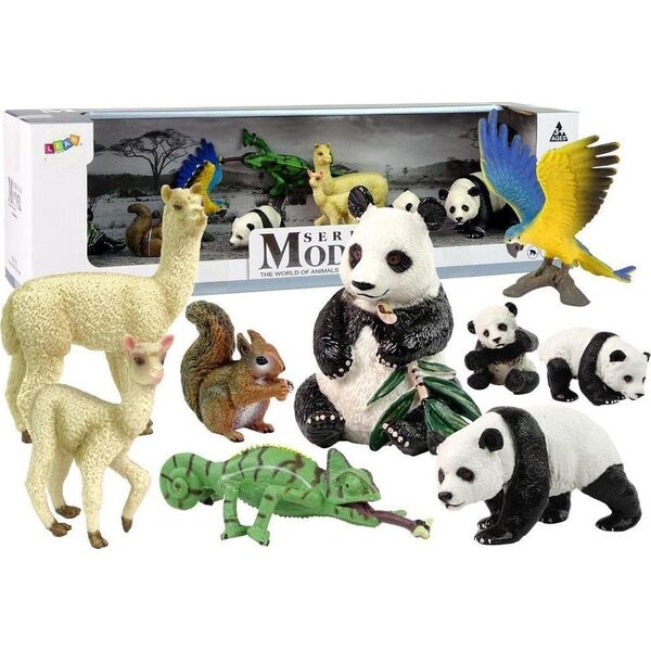 Figurka LeanToys Figurka Zwierzęta Zestaw Papuga Panda