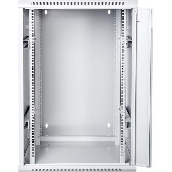 Digitus Szafa sieciowa wisząca 19" 18U rack 600x600, drzwi szyba, szary, dzielona, złożona, 60kg
