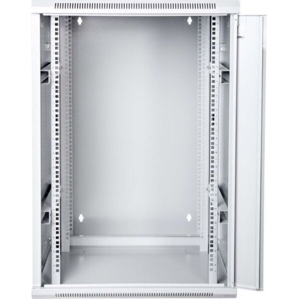 Digitus Szafa sieciowa wisząca 19" 18U rack 600x600, drzwi szyba, szary, dzielona, złożona, 60kg