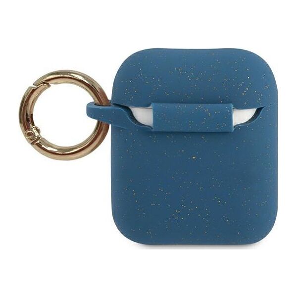 Guess Etui ochronne GUACCSILGLBL Silicone Glitter do AirPods 1/2 granatowe