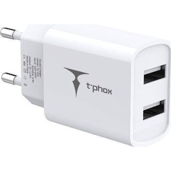 Ładowarka T-Phox ŁAD SIEC T-PHOX POCKET SERIES 2xUSB TCC-224 12W 2.4A WHITE